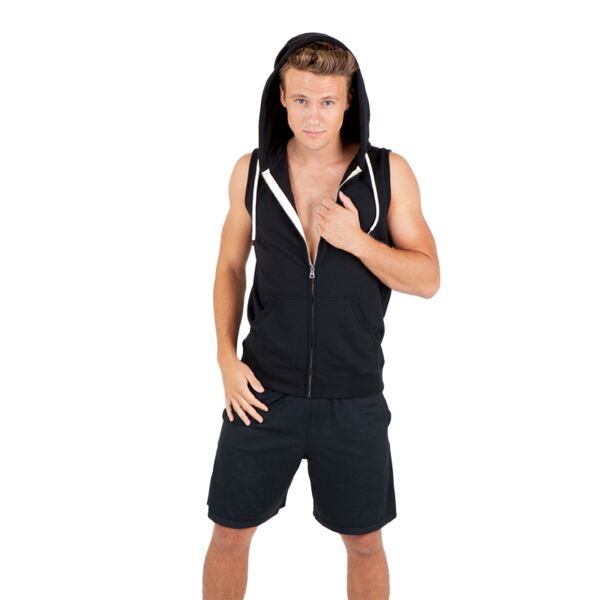 Mens Heather Sleeveless Zip Hoodies - Greatness Range Thumbnail