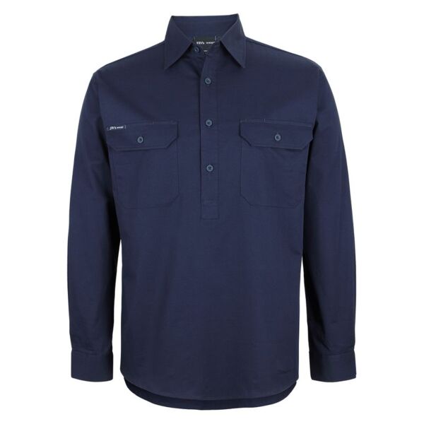 Mens Close Front Long Sleeve 150G Work Shirt Thumbnail
