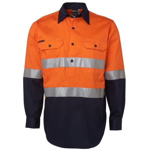 Mens Hi Vis (D+N) Close Front Long Sleeve Shirt Thumbnail