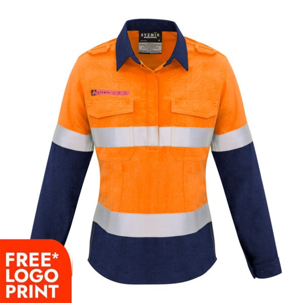 Womens FR Closed Front Hooped Taped Spliced Shirt Thumbnail