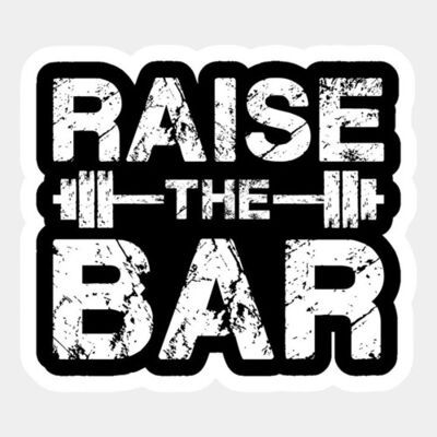 Raise The Bar   Barbell Gym Motivation Sticker   Gym bodybuilding motivation removebg preview Thumbnail